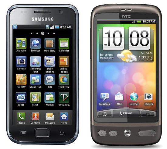 HTC Desire vs Samsung Galaxy i9000